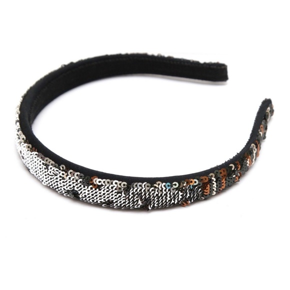 MIU MIU Hairband Sequins Silver Copper Green Black Hair Accessory main image 6